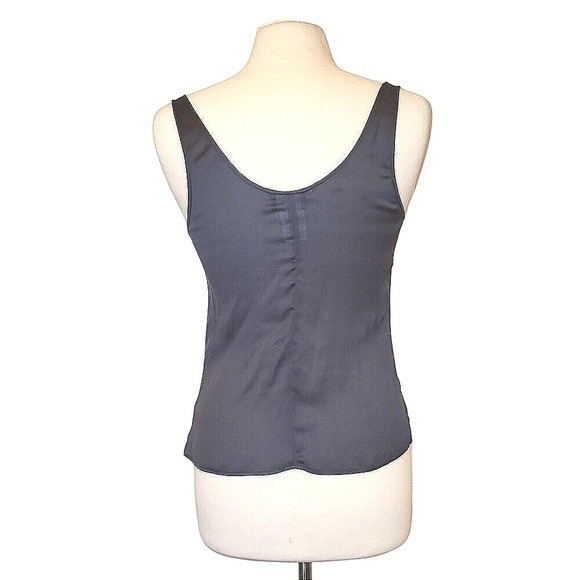 Giorgio Armani Charcoal Gray Silk Scoop Neck Short Shell Tank Camisole 42 / 8 - Picture 2 of 7